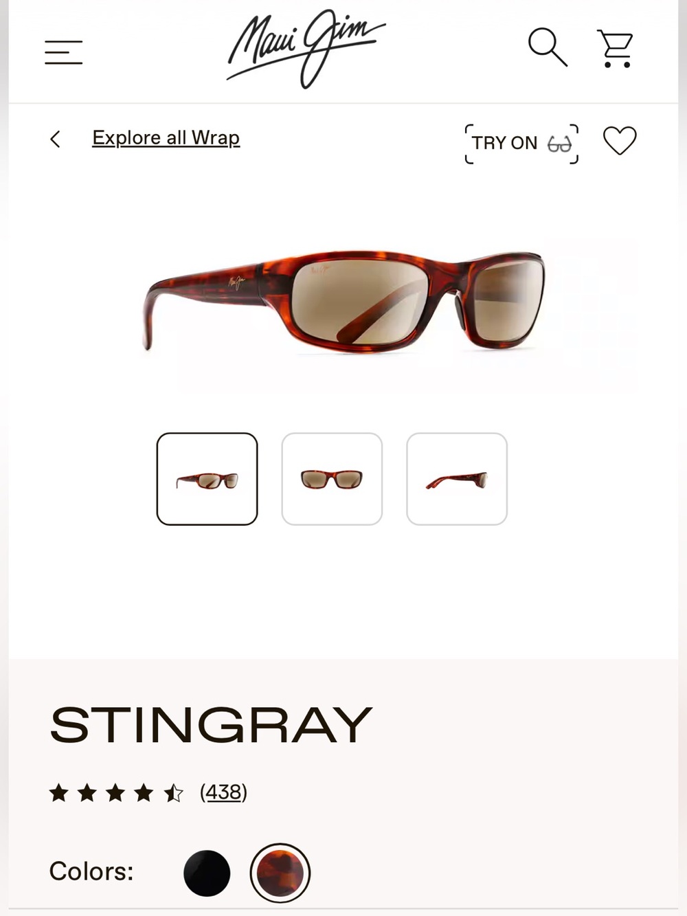 Maui Jim Stingray Sunglasses, tortoise